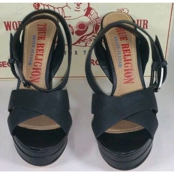 NEW Sz 6 True Religion Ankle Strap Heels - Picture 3 of 6